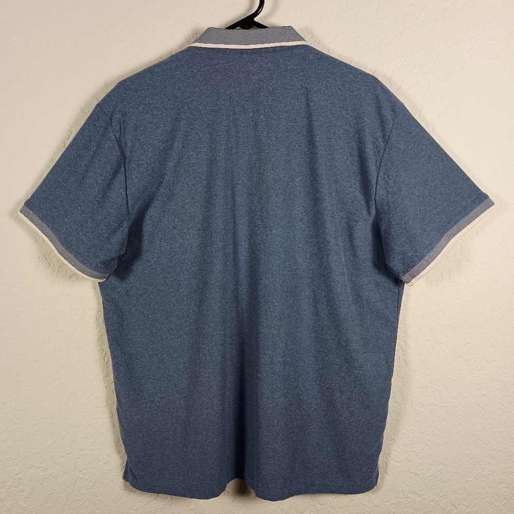 bruno@milano Mens Polo Shirt Blue L Short Sleeve Supersoft Knit Regular Fit - Picture 3 of 7